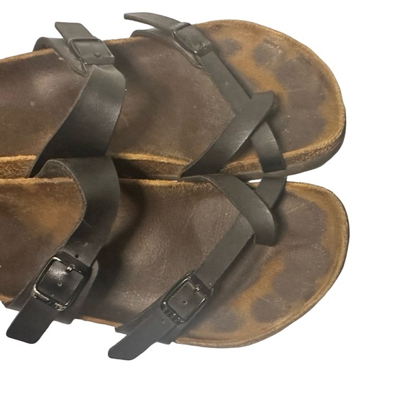 Birkenstock Women 9/40 Mayari Birko-Flor Slip On Toe Loop Sandals Black - Picture 14 of 15